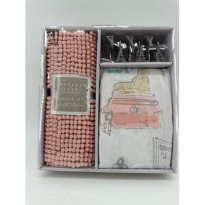 Lavender and‎ Sage Paris Eiffel Tower Shower Curtain Rug Hook Set 14 Piece